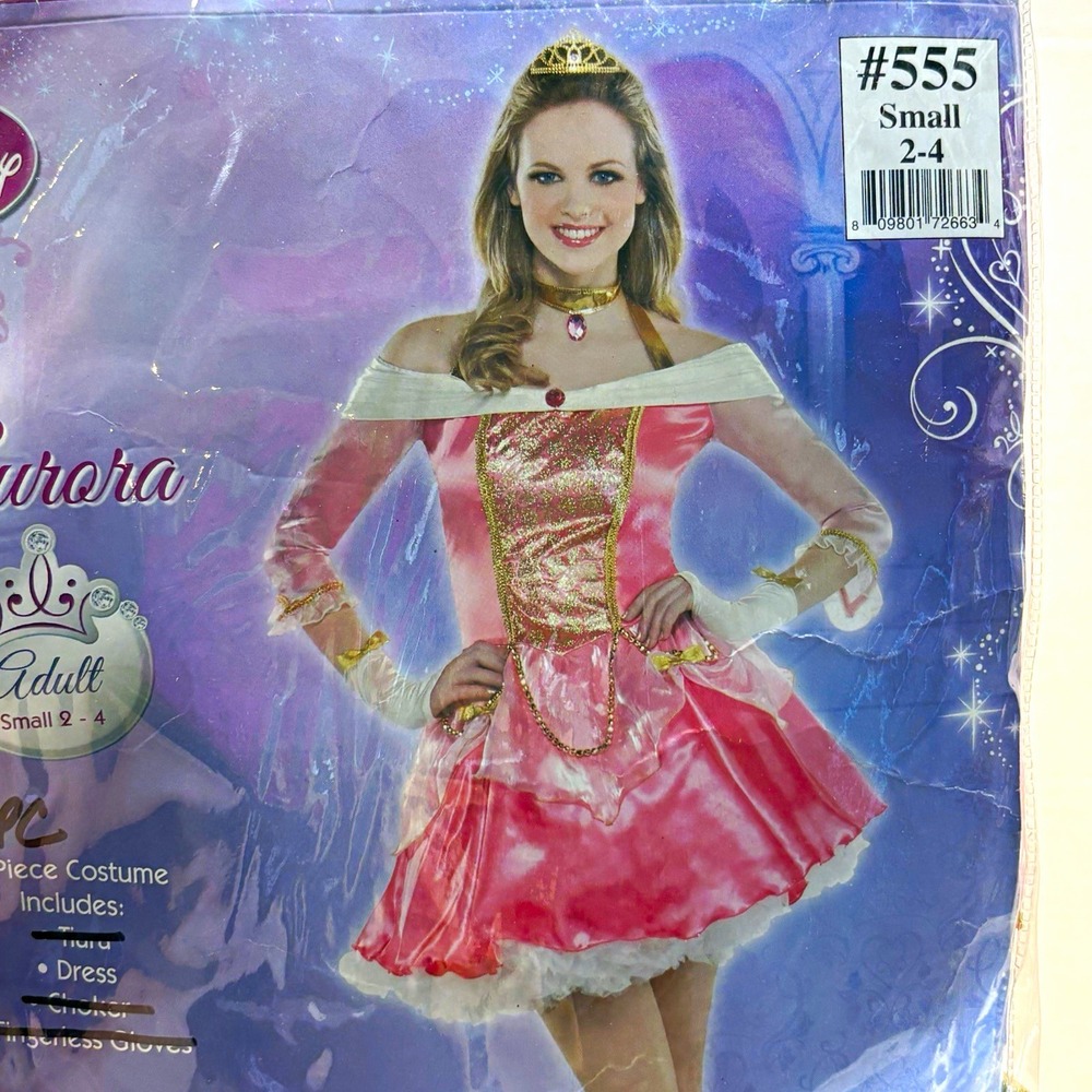 Disney Princess Aurora Sleeping Beauty Adult Small 2-4 Costume Dress Only Pink